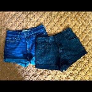 Hollister high rise jean shorts